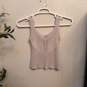 Chic Knit Tank Top - Light Gray